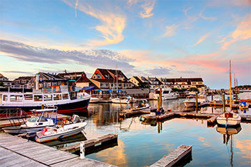 A Massachusetts bay with boats